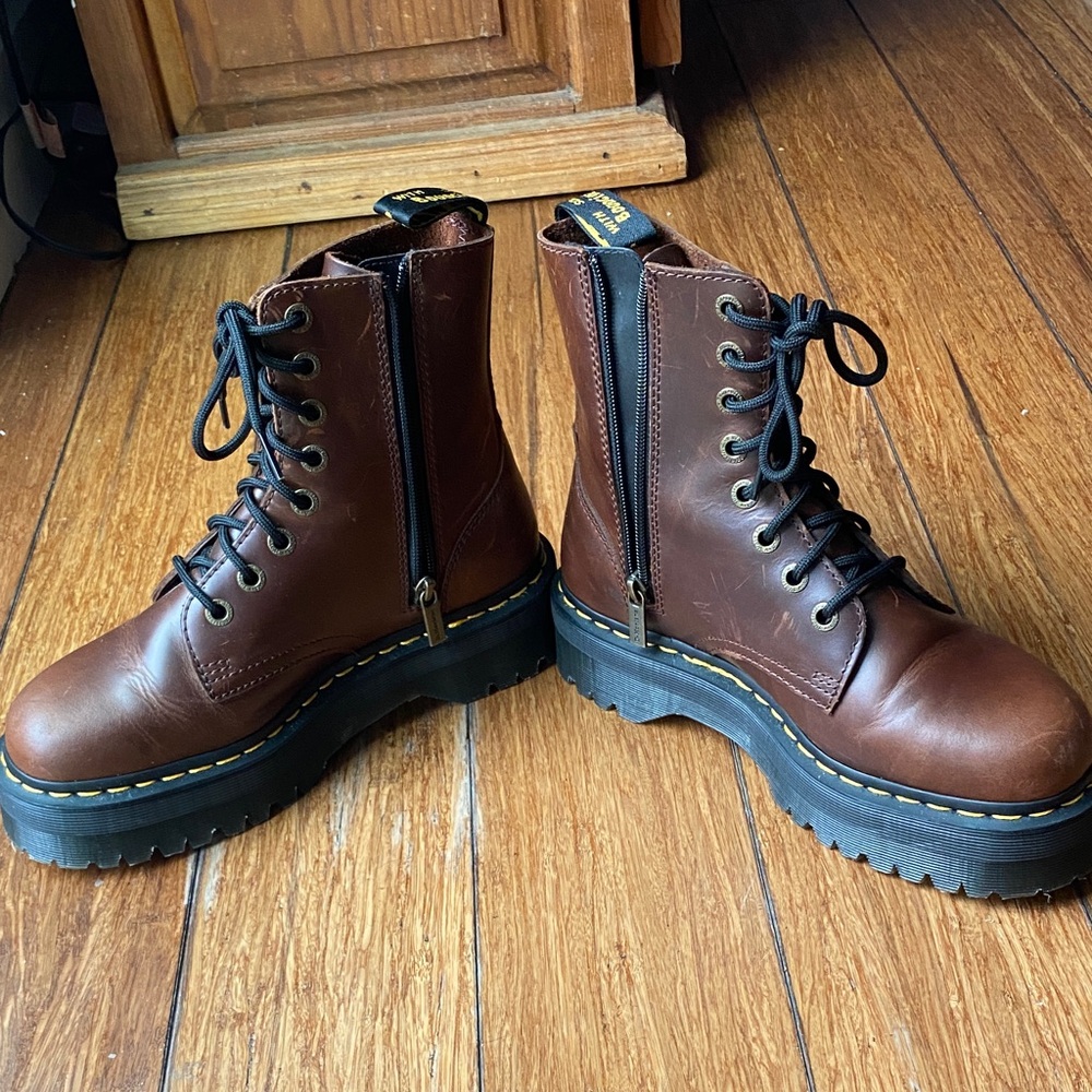Dr. Martens Brown Combat Boots - Picture 4 of 6